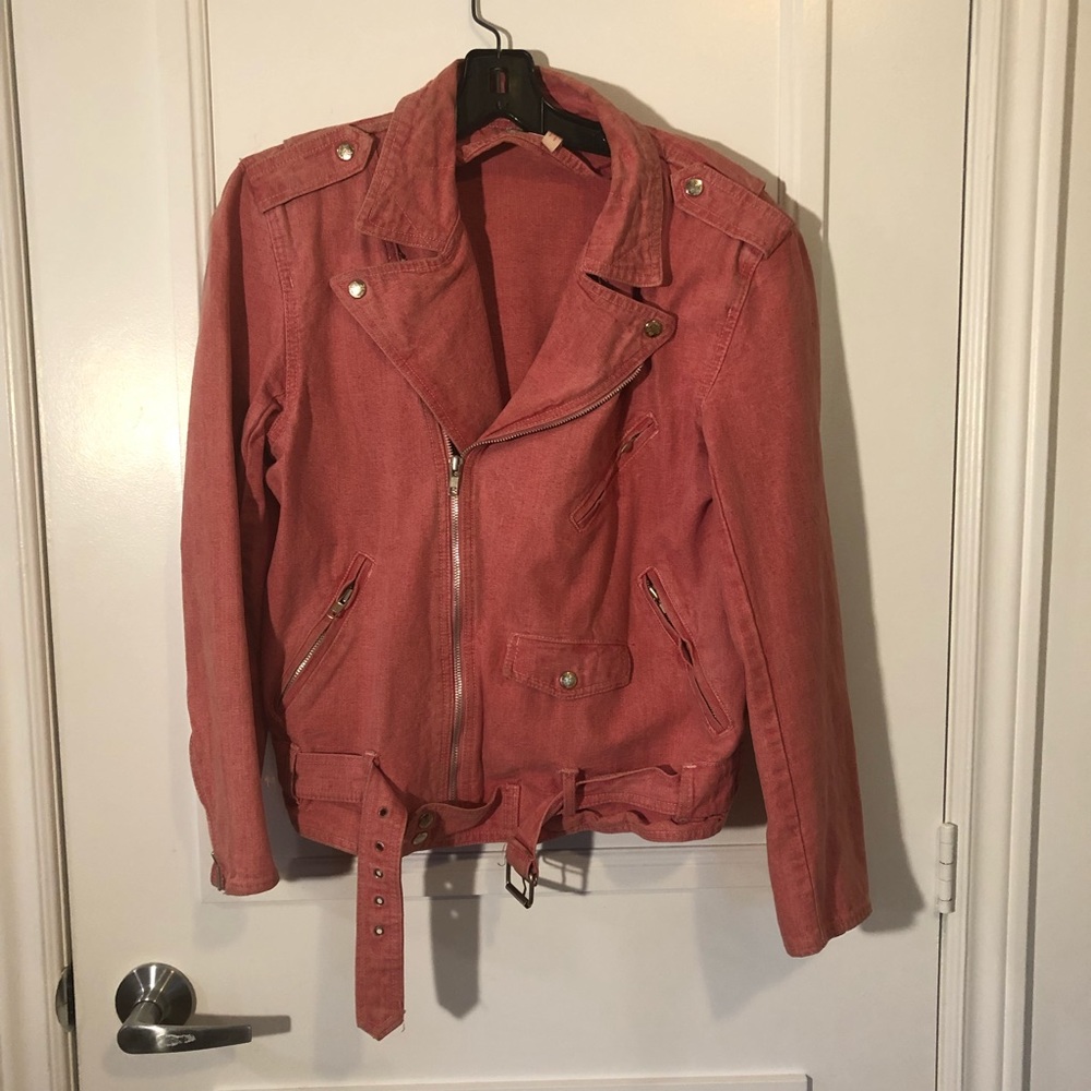 Denim Jacket, Vintage 1980’s, Pink, Stone Washed, Women’s Size Small